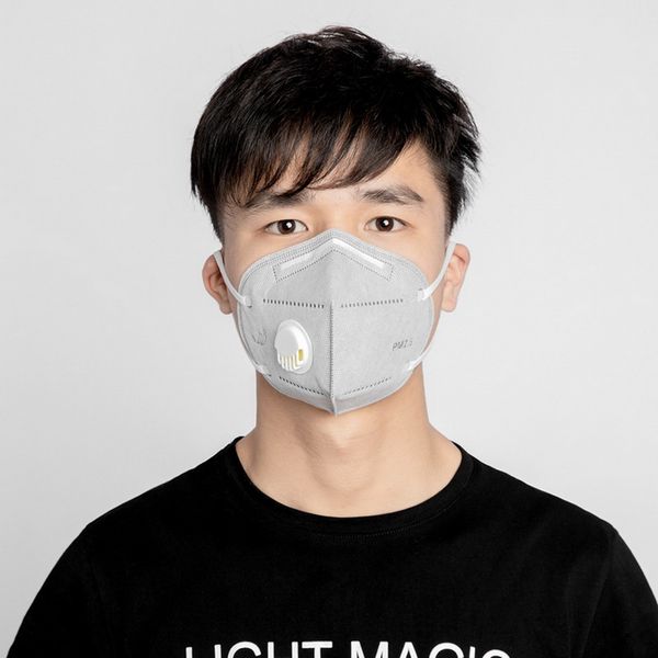 

10pcs kn95 folding valved dust mask pm2.5 antibacterial formaldehyde bad smell bacteria proof face mouth mask safe breathable