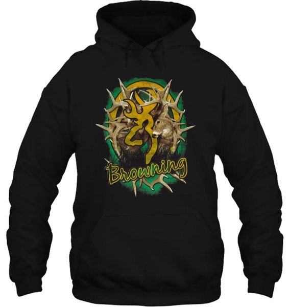 

men hoodie nwt browning explosion tee brown buckmark buck size s 846571214725 women streetwear, Black