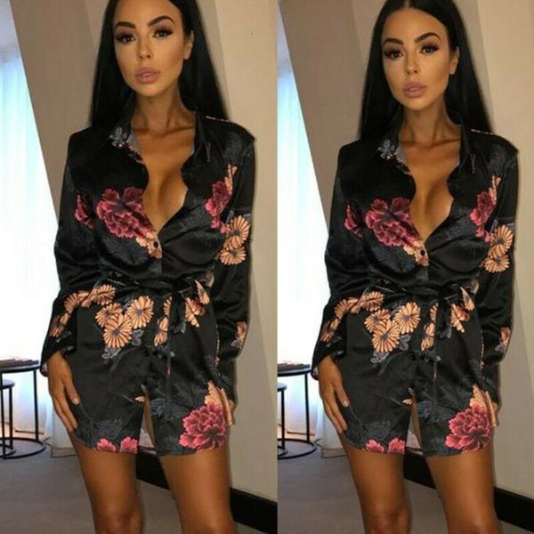 

новые женщины сексуальный шикарный принт шелк v-образным вырезом с длинным рукавом высокая талия элегантные бандажные платья коктейль вечерн, Black;gray