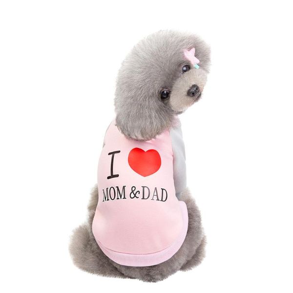 

new pet dog cute sweater autumn and winter fashion keep warm pet cat dog sweater i love parents clothing