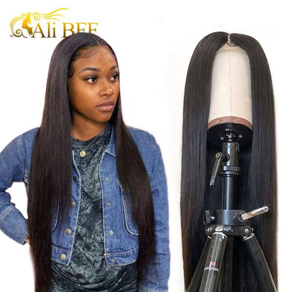 

lace wigs ali bff 13x4/13x6 front human hair brazilian sraight 360 frontal wig 150% density with baby, Black;brown