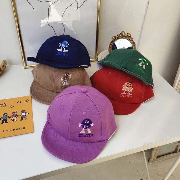 

baby girl hat шерстяной обрезные бейсболки мультфильм вышивка дети cap новорожденный малыш hat лето аксессуары для младенцев, Yellow