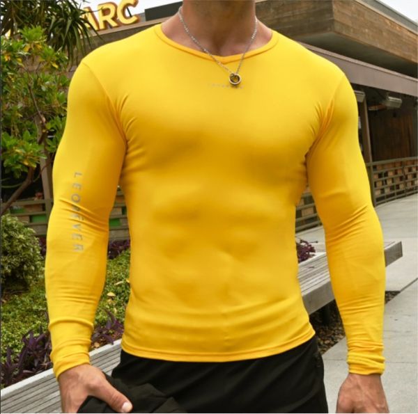 

2020 fitness training long sleeve base shirt breathable elasticity moisture wicking quick-drying tight-fit, Black;blue