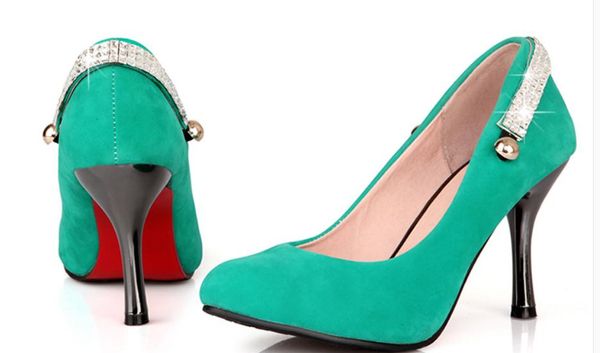 

women's shoes in spring and autumn high fine heel round head suede @1021, Black