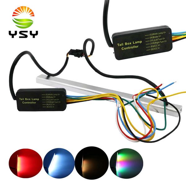 

ysy24 led dc 12v turn signal light rgb flashing led tail light bar car width lamp 6w license plate auto rear braking lamp