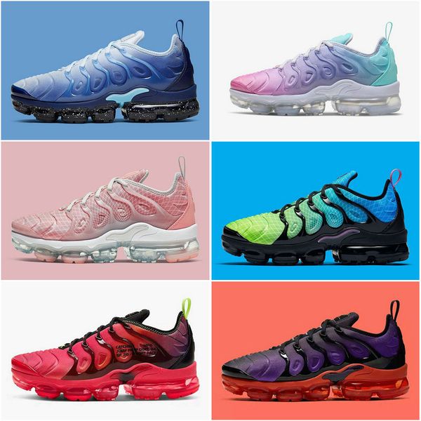 

2020 new geometric active fuchsia black tn plus women mens running shoes midnight navy voltage purple red pink sports tns sneakers