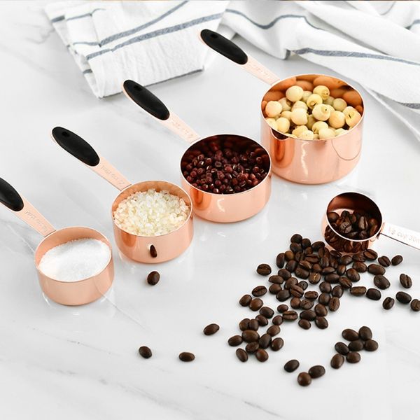 

5pcs/set rose gold measuring cups measuring jug cafe measuring spoon coffee cups household kitchen scales kitchen accessories
