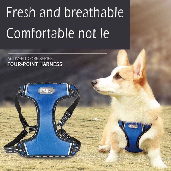 

1pcs nylon vest pet anti-rush chest back comfortable breathable reflective chest strap hyena rope for medium large dogs