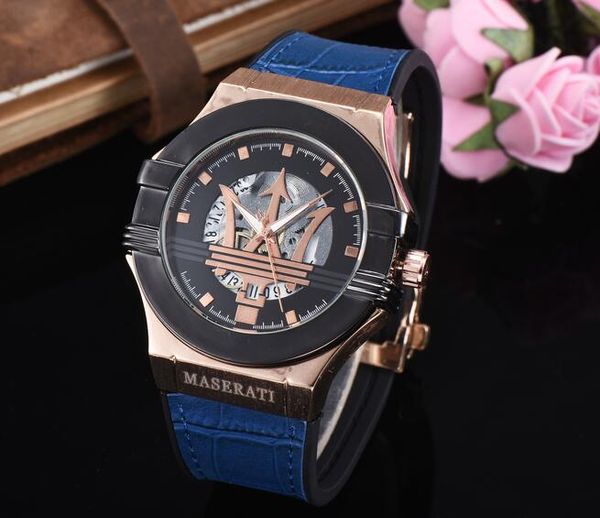 

Кварцевые часы Менес Женщины Top Brand Maserati Кожа Стальные часы Relojes Hombre Орлож Orologio Uomo M