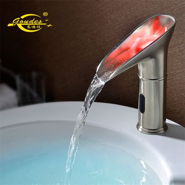 

itas9993 led intelligent fully automatic sense faucet blue green red kitchen bathroom l ktv deck mounted single
