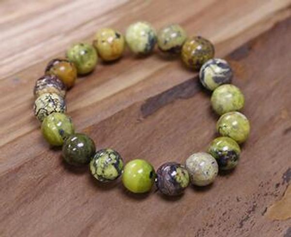

natural yellow pine stone bead hand chain men and women 4-12mm, Black