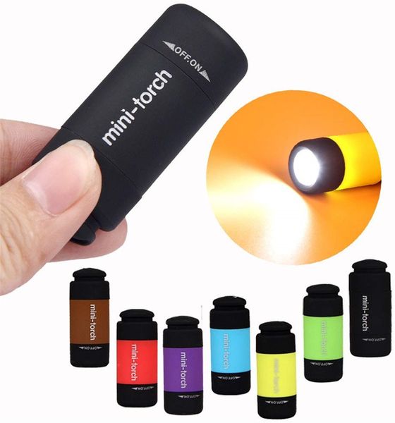 

led flashlight mini keychain light usb rechargeable portable fashlight outdoor waterproof small work lamp assorted colors
