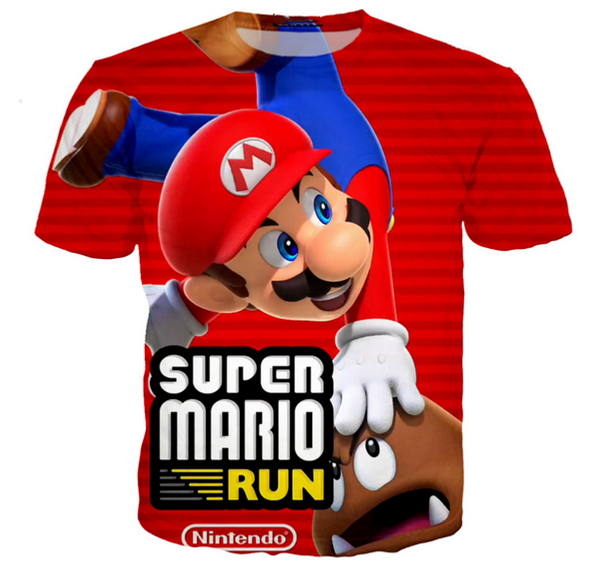

2019 мультфильм super mario bros новые горячие продажа мода футболка футболка 3d печатных унисекс пара летние топы футболки с коротким рукав, White;black