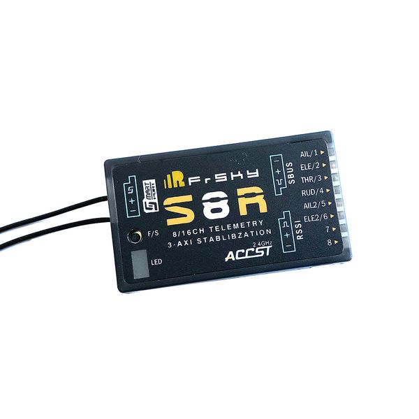 

frsky stk s6r 6ch/ s8r 8ch 2.4g 6ch accst receiver with 3-axis stabilization and smart port telemetry for rc airplane