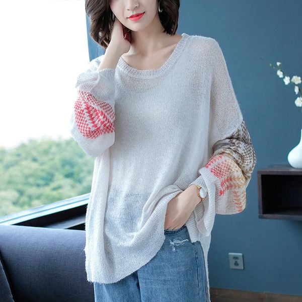 

jingrui 2019 autumn and winter the new korean version loose slim mohair long sleeve sweater lazy wind sweater woman sleeve, White;black
