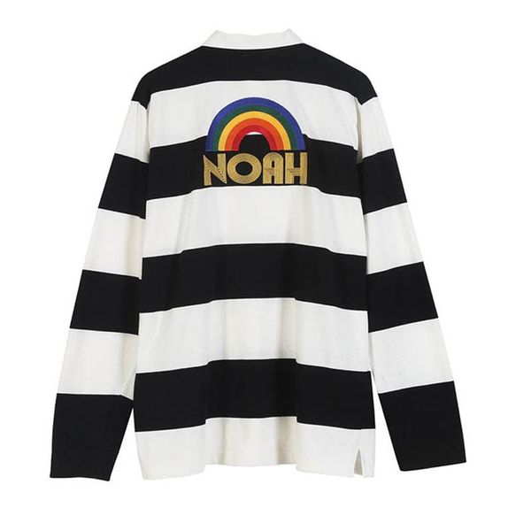 

19fw noah рубашка мужчины женщина высокого качества streetwear с длинным рукавом футболка черных белого полосатого noah рубашка, White;black