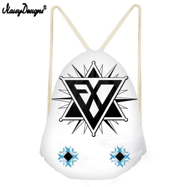 2020 Women Men Drawstring Bag Kpop Exo Logo Backpack Bangtan Boys