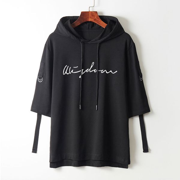 

yasuguoji streetwear 2019 autumn hip hop letter print hoodies for men hooded sweatshirt hoodie men fashion new brand hoodie, Black