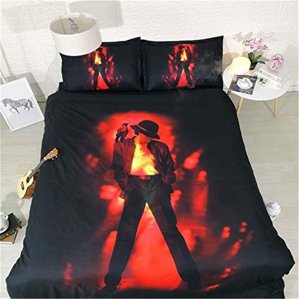 3d Flame Character Duvet Cover With Pillowcases Bedding Set