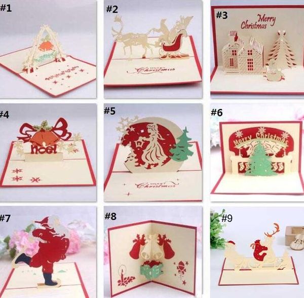 Großhandel Handgemachte Kirigami Origami 3d Pop Up Karte Kreative Frohe Weihnachten Geschenkgrußkarten Weihnachtsgeschenk Für Familie Und Freunde Von