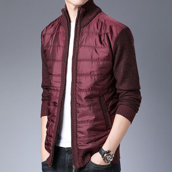 

autumn and winter men fashion design patchwork casual thick warm jacket long sleeve youth clothes, White;black