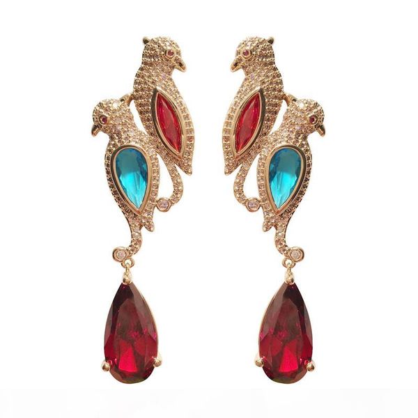 

shinning crystal drop water earrings for girls full diamond ethnic style gold plated wedding jewelry women trendy bird dangle earring, Golden;silver