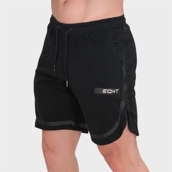 

running shorts mens summer sport cotton sweatpants male fitness bodybuilding short trousers workout joggers men pants, Black;blue