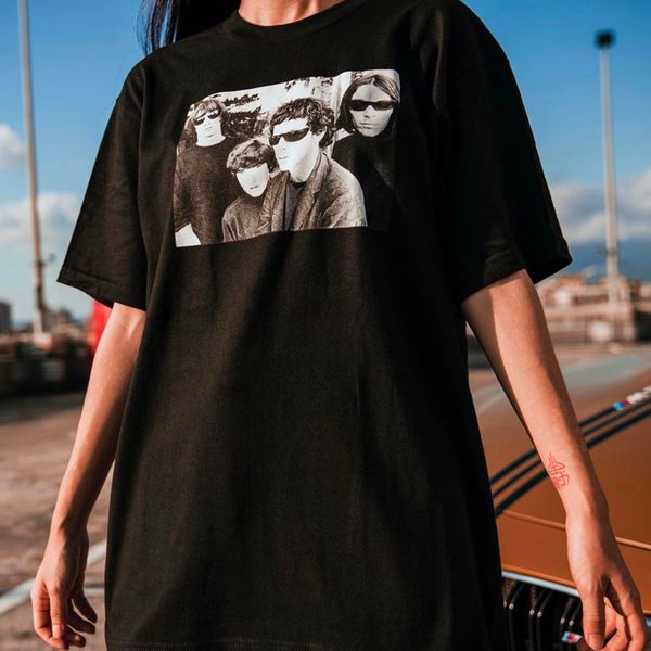 

19fw box logo the velvet underground tee solid color short sleeves men women summer casual simple street designer skateboard t-shirt, White;black