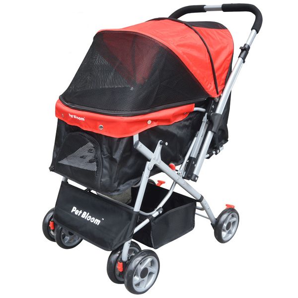 

portable folding pet cart medium-sized cat dog teddy cart cage three-wheeled travel supplies go out light pet stroller