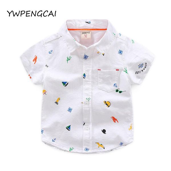 

ywpengcai 2020 summer boys clothes cute cartoon prints beach casual shirts short sleeve boys shirts, White;black