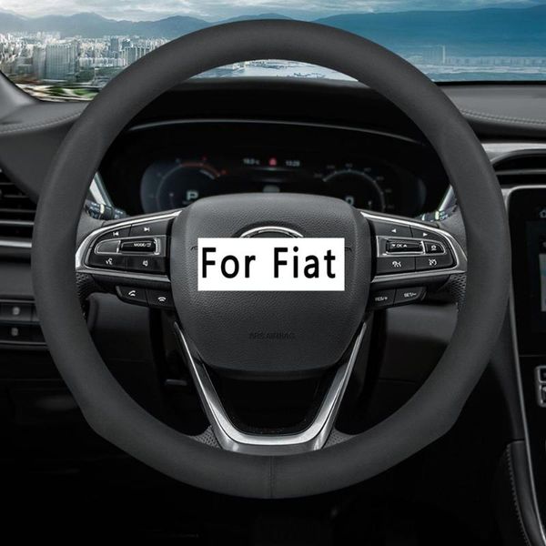 

car suede leather steering-wheels cover 37 38cm 15" for 500x 500c 500l panda tipo qubo doblo tipo palio palio perla siena