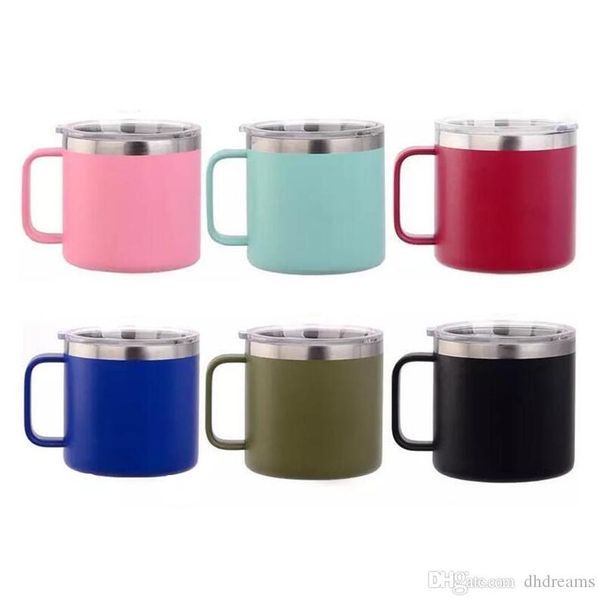 

stainless steel vacuum cup double layer beer mugs insulated 14 oz cups with lid through