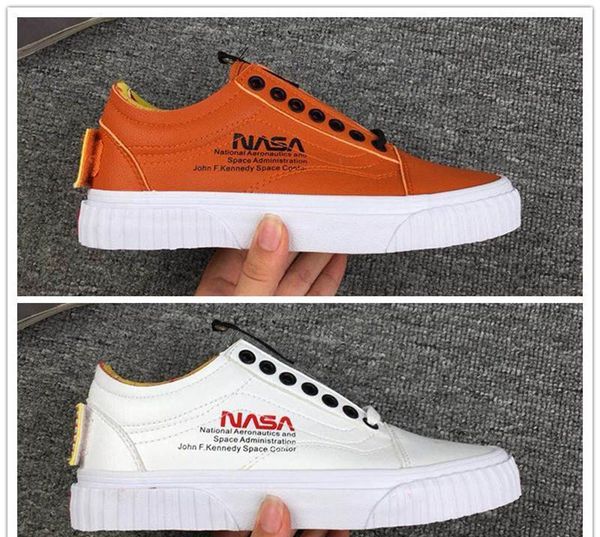 

nasa old skool casual shoes fashion designer shoes shuttle men's and women's skateboards white brown orange outdoor casual shoes, Black