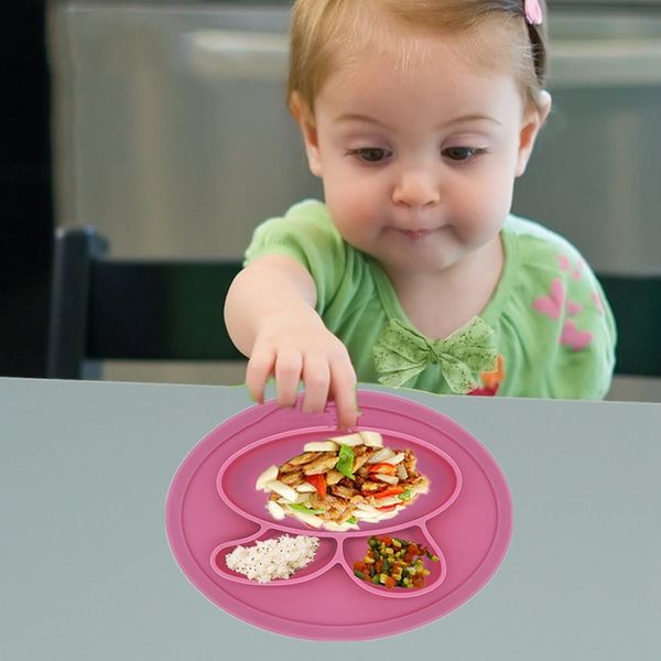 

baby dishes silicone infant bowls plate tableware kids food holder tray cartoon rabbit food placemat for baby feeding
