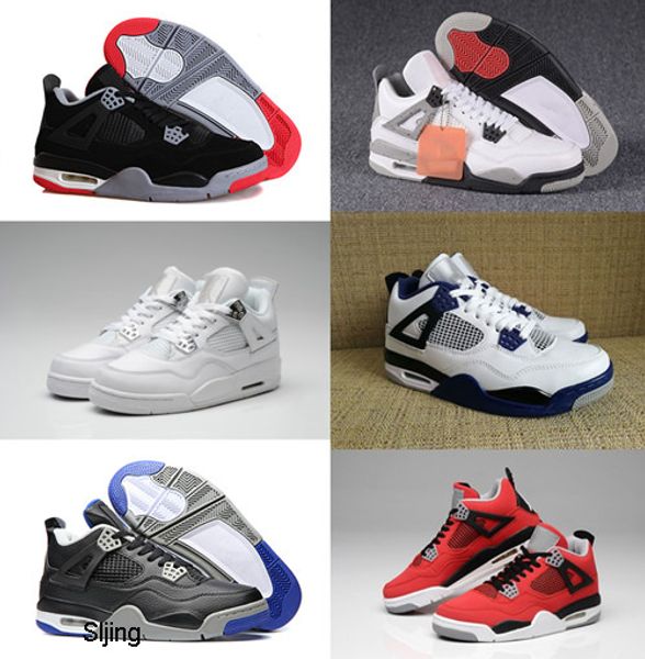 

with box mens and womens basketball shoes sneakers for men 4s white cement motorsport pure money bred fire red boots