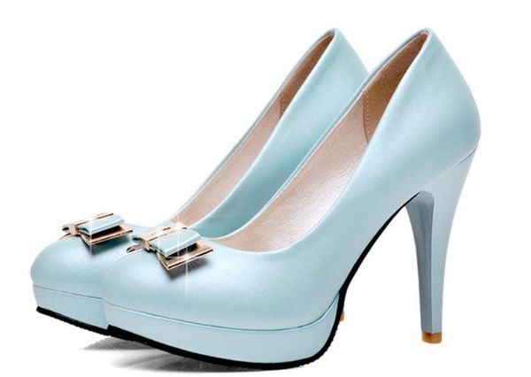 

2019 women's shoes in spring and autumn with new style high heel fine heel round head bowknot waterproof table@op309, Black