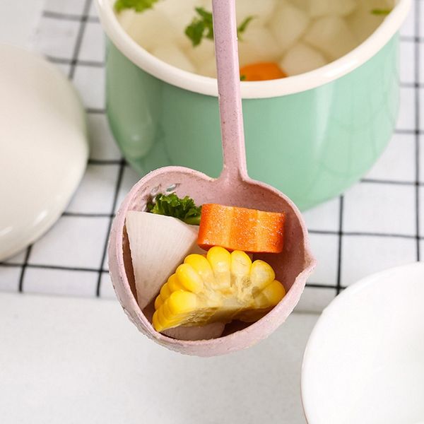 

2 в 1 длинной ручкой soup spoon главная сито пластиковые ковш сито приготовление дуршлаг кухонные принадлежности scoop посуда инструмент дру