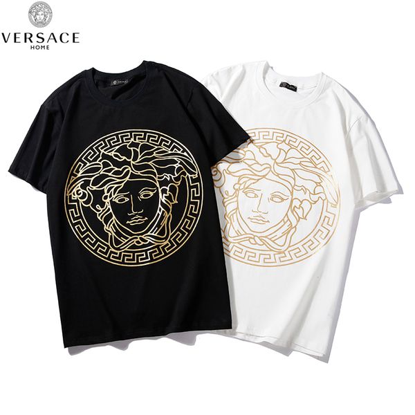 

italian designer men air tshirt luxury fashion brand knitted tshirt printing vintage goldens t-shirt golden platform tracksuit xxx-l/versace, White;black