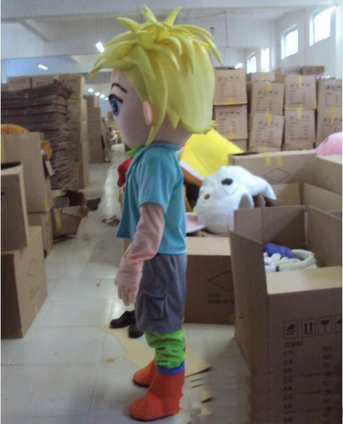 2019 Rabatt Fabrikverkauf Maskottchen Kostüm Erwachsene Charakter Kostüm Maskottchen Als Mode Freeshipping Junge mit gelben Haaren