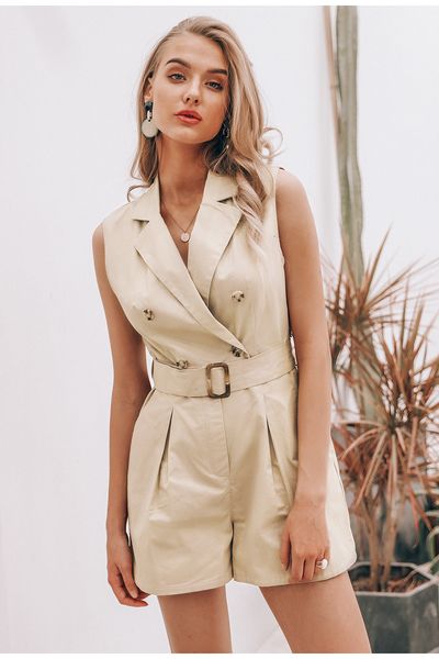 

bodysuit women jumpsuits for women elegant sashes khaki cotton women summer pockets button zipper rompers short jumpsuit ladies overalls, Black;white