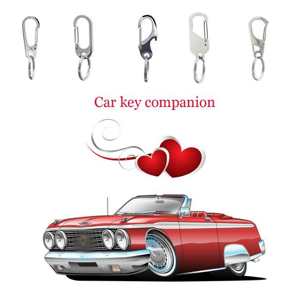 

2020 new high-strength metal stainless steel car keychain multifunctional home key accessories car key pendant mirror 5, Silver