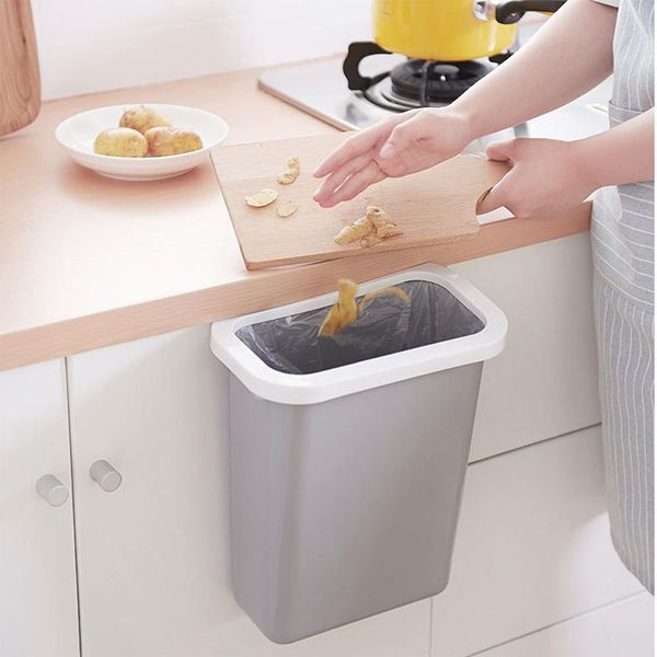 

hobbylane large hanging trash can table storage box without cover for kitchen garbage storage