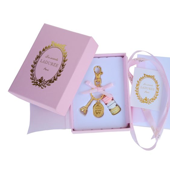 

kc15 metal golden macaroon cake keychain keyring christmas key chain gifts new year gift holiday gift w/box ribbon gifts for her, Silver