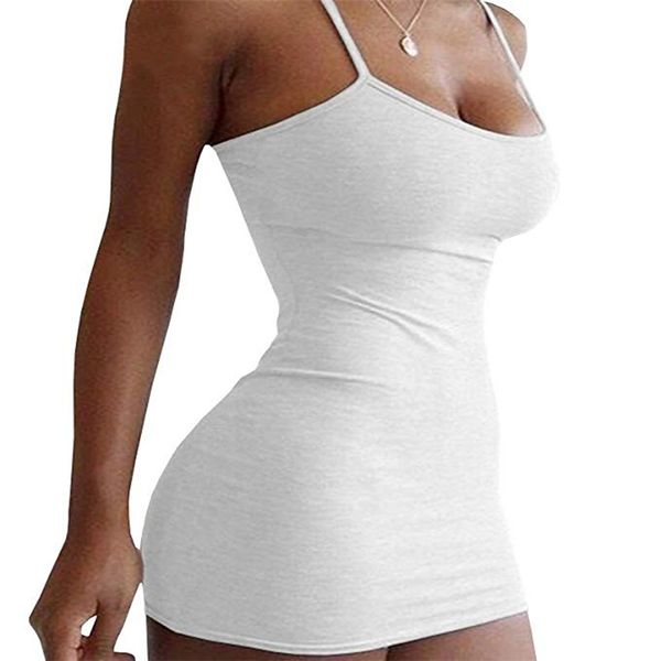 

miarhb summer dress women plus size solid causal sleeveless mini dress 2019 camisole bodycon sundresses s-5xl a20, Black;gray