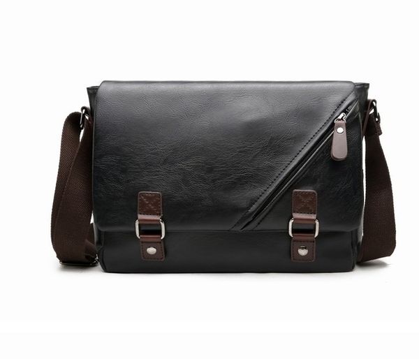 

men retro briefcase business shoulder pu leather handbag leather lapmessenger bags men's travel bags