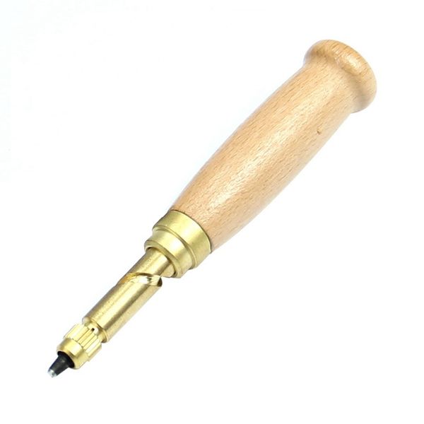 

деревянная ручка автоматический винт дырокол/авто кожа инструмент книга дрель 6 советов, Black