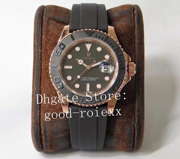 

luxury eta watches mens automatic cla.3135 watch men ceramic rose gold 116655 sport master rubber oysterflex vr factory 126655 wristwatches, Slivery;brown