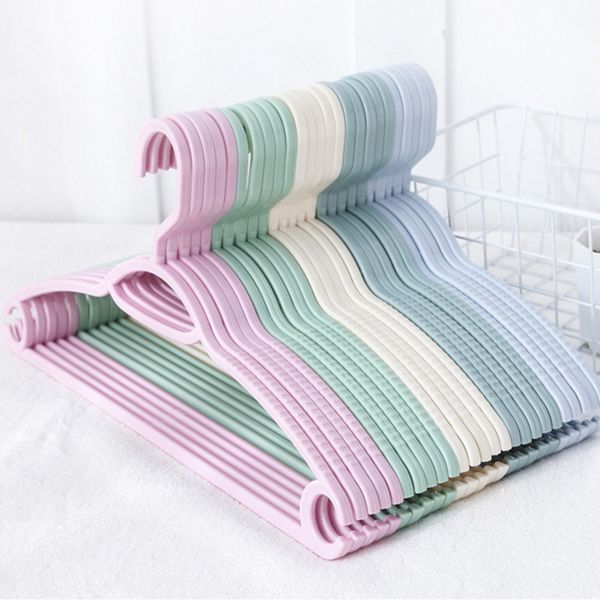 

anti-slip seamless plastic wide shoulder hanger household multi-function hanger hook drying rack non slip colorful clothes suit shirt