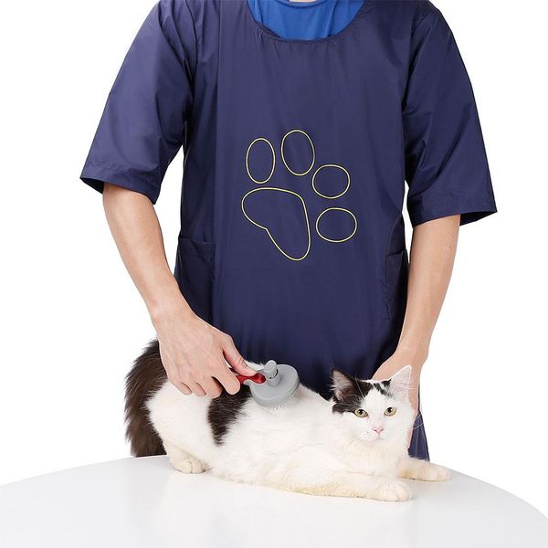 

asypets professional waterproof pet grooming staff gown anti-static dog cat apron half sleeve