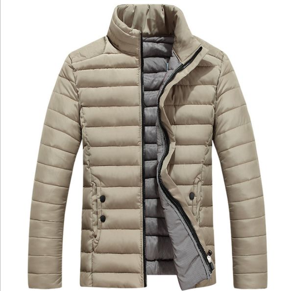 

2019 teenagers cotton-padded clothes men's thick cotton-padded clothes down jacket collar in winter to keep warm, Tan;black